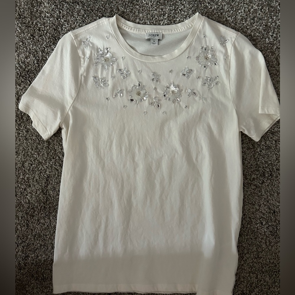 J Crew Embellished Tee